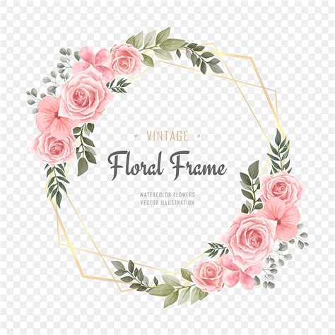 Watercolor Floral Frame Vector Art Png Watercolor Floral Flower Frame