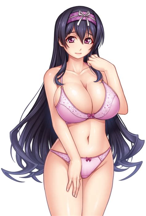 isako rokurou sawashiro rina roshutsu kanojo game cg 1girl blush bra breasts cleavage