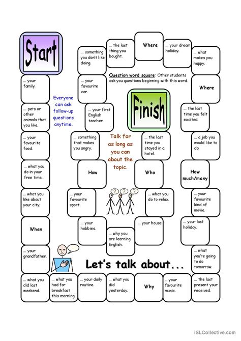 Board Game Let S Talk Abou English Esl Worksheets Pdf And Doc