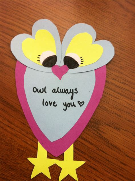 Valentines Day Owl Made Out Of Different Size Hearts Valentines Art