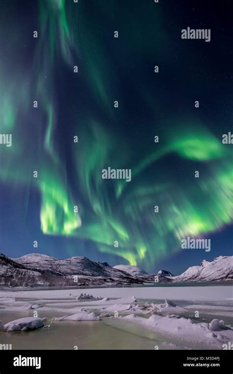 Northern Lights Over The Senja Island Troms Norway Stock Photo Alamy