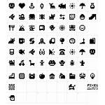 Compilation Pixel Icons Font Characters