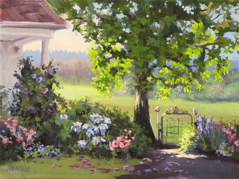 Garden Gate Painting By Karen Ilari Fine Art America