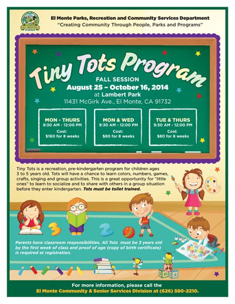 Tiny Tots Program T Iny Tots Program