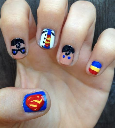 Superman Nail Art Popsugar Beauty