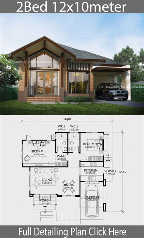 Home Design Plan 12x10m With 2 Bedrooms Home Ideas Beautiful House