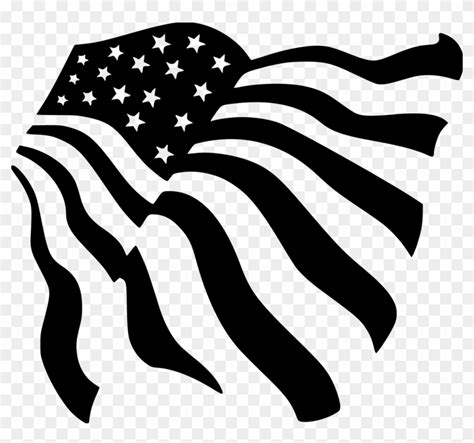 American Flag Vector Black And White At Collection Of