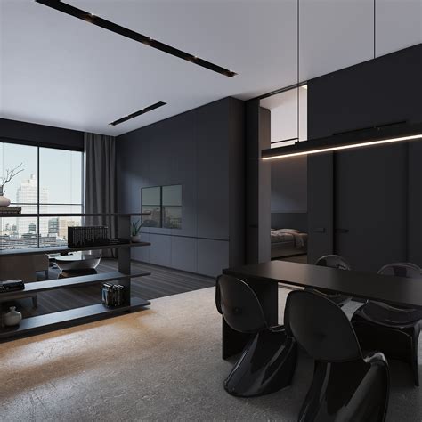 Dark Apartment Interior Design Behance Behance