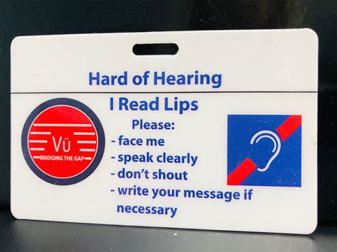 Hard Of Hearing Communication Card Vü Speech