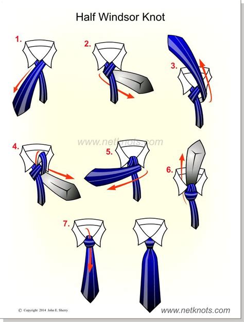 How to iron a tie. Half Windsor Knot animated, illustrated and described | Netknots | Tie knots, Windsor knot, Neck ...