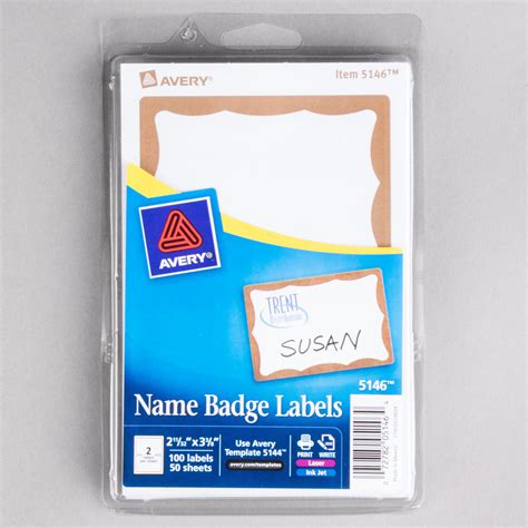 Avery 5146 2 13 X 3 38 Printable Self Adhesive Name Badges With