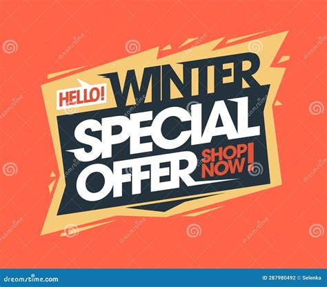 Winter Special Offer Sale Web Banner Template Stock Illustration