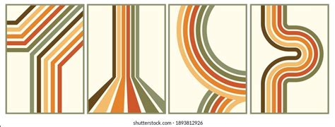 Retro Vintage 70s Style Stripes Background Stock Vector Royalty Free