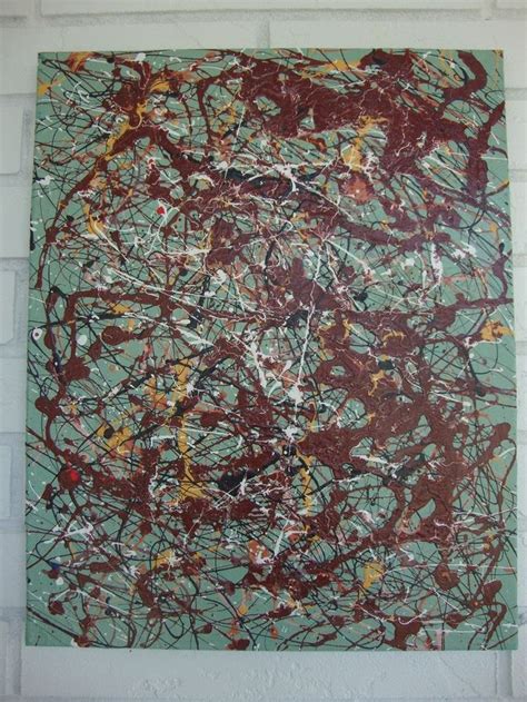 Mid Century Modern Jackson Pollock Style Impressionism Explosion Signed Jackson Pollock