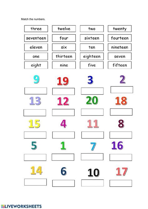 Numbers 1 To 20 Numbers Worksheet In 2021 Numbers 1 To 20 English