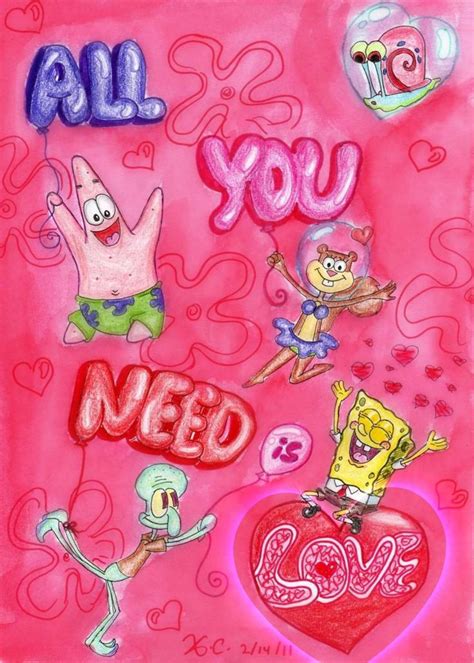 All You Need Is Love By Spongefifi On Deviantart Spongebob And Sandy Spongebob Drawings
