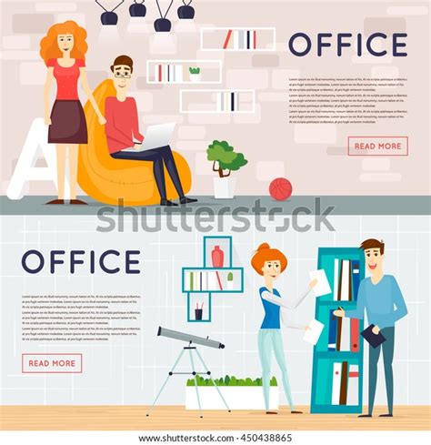 Business Cartoon Characters People Talking Working Stock Vector