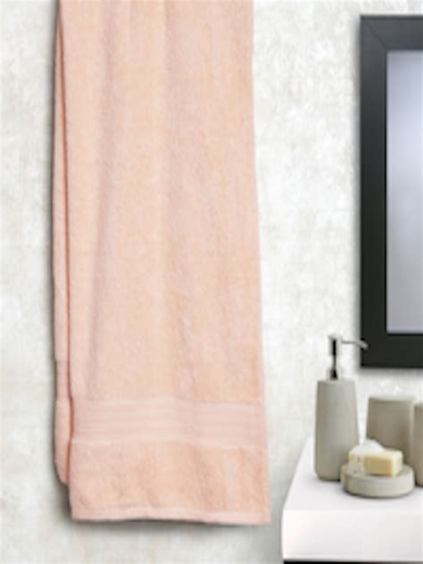 Buy Bombay Dyeing Peach Coloured Cotton 650 Gsm Bath Towel Bath