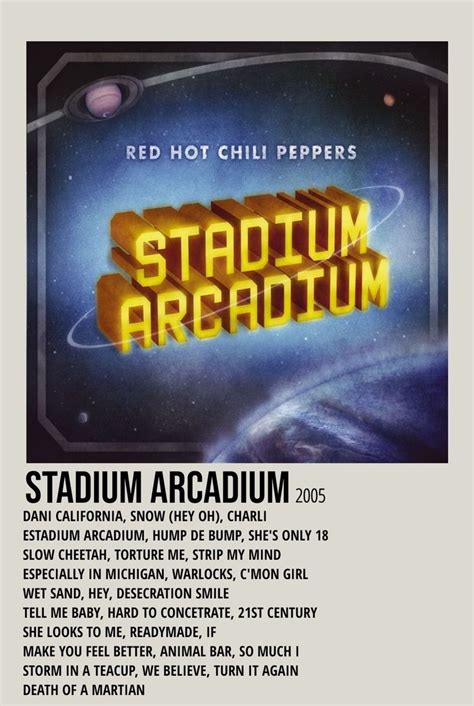 Minimalist Polaroid Album Cover Stadium Arcadium In 2023 Red Hot