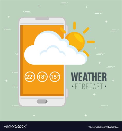 Weather Forecast Application Royalty Free Vector Image
