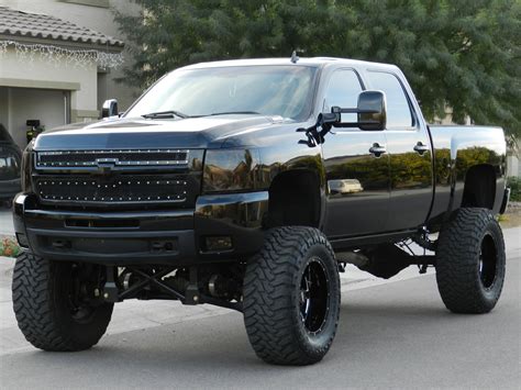 New rims with backspacing required, depends on wheel diameter see instructions for specific sizes. nice black lifted Chevrolet Silverado | Jacked up trucks ...