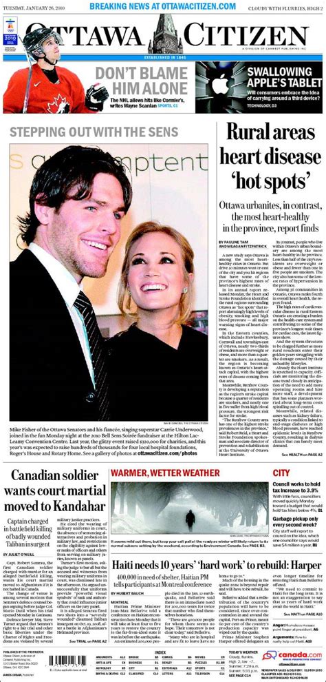 newspaper ottawa citizen canada newspapers in canada tuesday s edition january 26 of 2010