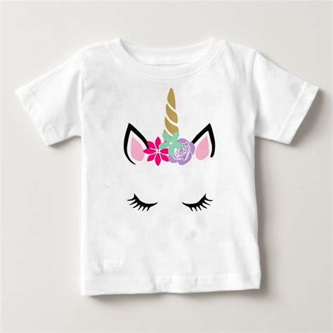 T-shirt fille été à manches courtes blanc Licorne - Kids ...