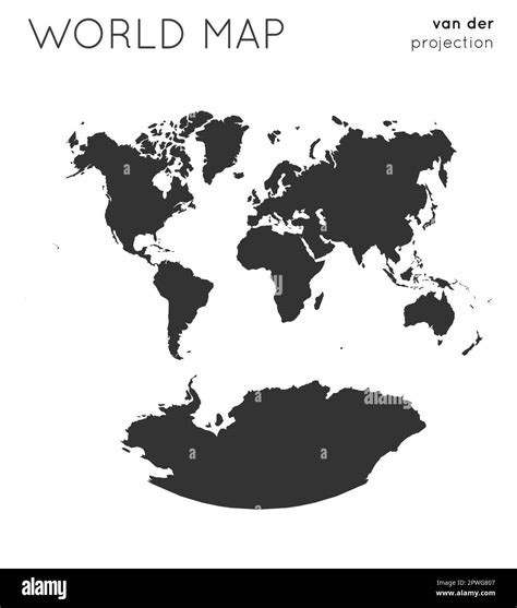 World Map Globe In Van Der Grinten Projection Plain Style Modern