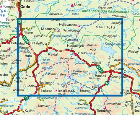 Über die endlose weite der norwegischen hochebene geht es in 5. Hardangervidda Vest DNT turkart i 1:50 000 som tåler vann ...