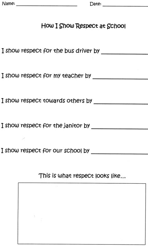Free Printable Printable Respect Worksheets