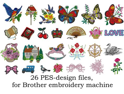 Embroidery 26 Pieces Mini Designs Pes On The Set Etsy