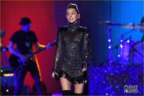 Full Sized Photo Of Miley Cyrus Sparkles On Stage At Iheartradio Music