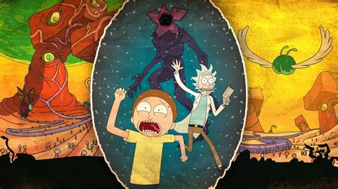 Rick And Morty Cartoon Morty Smith Rick Sanchez Night Sky Space