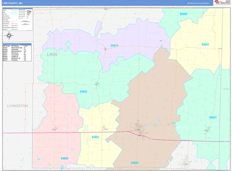 Linn County Mo Wall Map Color Cast Style By Marketmaps