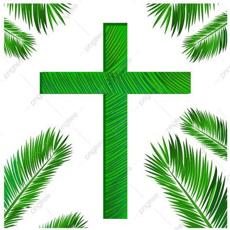 Palm Sunday Vector Art Png Palm Sunday Cross And Branches Background
