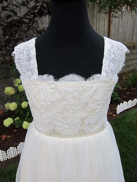 Champagne Flower Girl Lace Dress 003