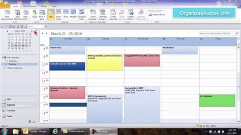 You can view your outlook calendar on the web. Outlook Calendar Features - YouTube