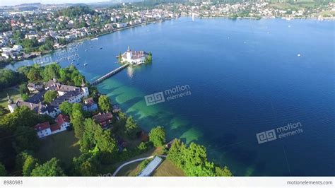 Gmunden Traunsee Lake Austria Summer Schloss Ort Stock Video Footage