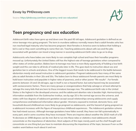 teen pregnancy and sex education