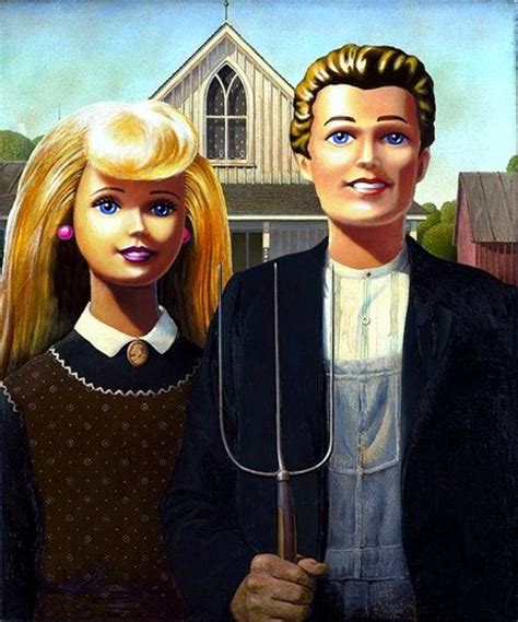 American Gothic Satire Ken And Barbie American Gothic Painting American Gothic American