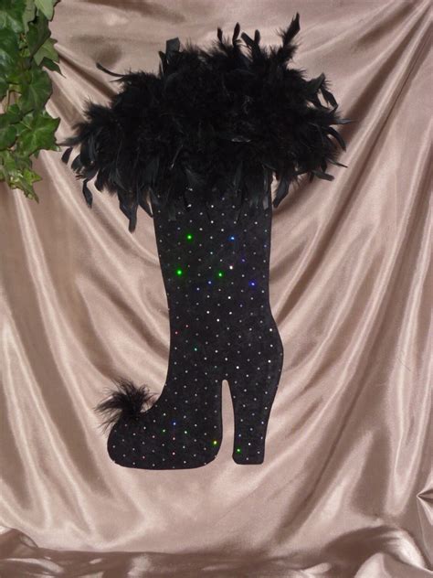 Designer High Heel Christmas Stocking In Black By Shimmercreations