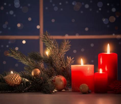 Window Christmas Candles Stock Photos Pictures And Royalty Free Images