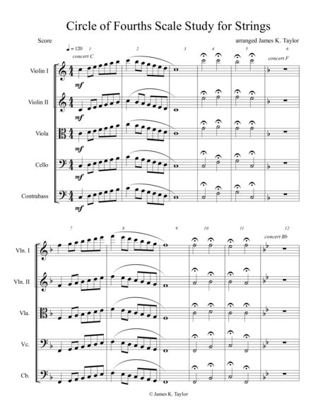 Circle Of Fourths Scale Study For Strings Free Music Sheet