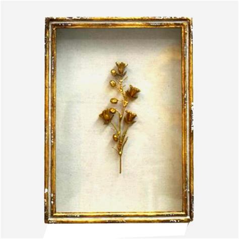 Blaire Modern Classic Gold Leaf Rampion Bell Flower Framed Wall Art