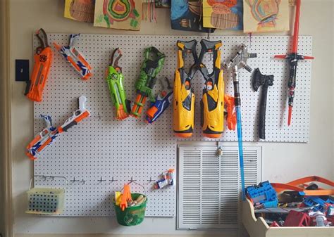 Wall tracks is a wall mounted track play system. DIY Nerf Gun Pegboard Wall