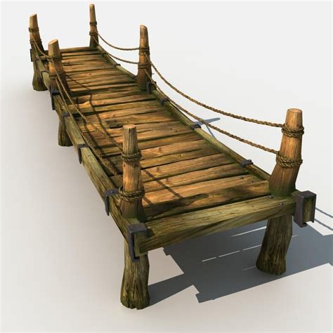 Old Wooden Bridge 04 3d Model Max Obj Fbx