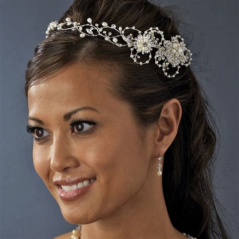 Silver And Freshwater Pearl Circlet Bridal Hair Accessory Elegant Bridal Hair Accessories