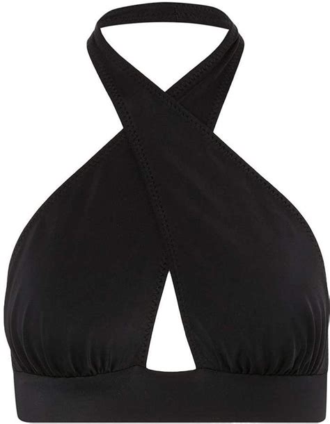Norma Kamali Cross Front Halterneck Bikini Top