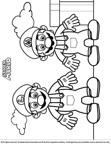Select from 35915 printable coloring pages of cartoons, animals, nature, bible and many more. Super Mario Brothers printable coloring picture - Coloring Library