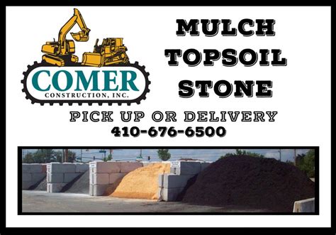 Mulch Topsoil And Stone For Pickup And Delivery Comer Construction